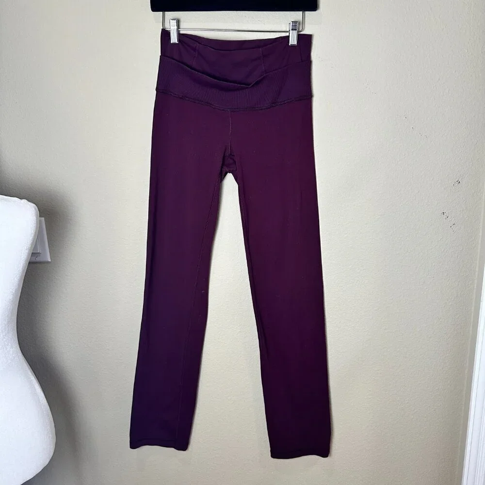 LULULEMON Straight Leg Yoga Pants Leggings Double Waist Band - size 8
